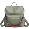 FANDARE Zaino da donna 3 in 1, borsa a mano per ragazze, in pelle PU, da donna, borsa a tracolla da viaggio, per università, viaggi, tempo libero, lavoro, scuola, ufficio, giorno, verde chiaro, L