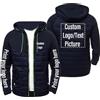 BAGLEV Progetta La Tua Felpa con Cappuccio Personalizzata Giacca Personalizzata da Uomo Il Tuo Logo Foto Testo Felpa con Cerniera Cappotto Primavera Autunno Inverno Personalizzato Color7,XL