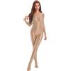 YiZYiF Tuta da Donna Lucida Rompers Maniche Lunghe Bodysuit Ginnastica Pantaloni da Yoga Fitness Skinny Aderente Sportiva Jumpsuit Coffee M