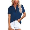 NONSAR - Camicetta da donna, elegante, a maniche lunghe, con colletto alto, da ufficio, casual, Maniche corte rosa.