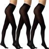 Lancry 3 paia di collant neri da donna, 40 denari, morbidi, opachi, resistenti alla corsa, confezione multipla, Nero , M-L