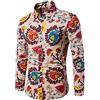 TANGLI Camicie da Uomo Casual a Fiori Camicia Funky a Maniche Lunghe Fantasia Unica… Camicie Stampate Casual Camicia Estiva a Maniche Lunghe in Lino Camicia Hawaiana Floreale Funky M-5XL