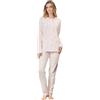 SNELLY Pigiama Donna Lungo 100% Caldo Cotone Invernale, Pigiami 2 Pezzi Maglia Manica Lunga Aperta o Collo con Bottoni, Taglie 44/62 Taglie Forti
