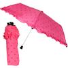 Camomilla Milano Mini Ombrello Pieghevole, Ombrellino con Rosa, Colore Rosa