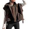 Generic Gilet in pile senza maniche da donna, oversize, sherpa, casual, caldo, con tasche