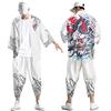 pvucpot Giapponese Kimono da Uomo Kimono Set Giappone Harajuku Anime Robe Anime Vestiti Cardigan + Pantaloni Harem Pigiama di Abbigliamento al Vapore