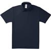 BC Footwear B&C Polo di alta qualità in zafferano, a maniche corte, da uomo, in piqué con colletto e polsini a costine di alta qualità, abbottonatura a 3 bottoni, blu navy, blu navy, X-Large-XX-Large