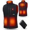 UNBON Gilet Riscaldato Uomo con Batteria USB 10000mAh, Giubbotto Riscaldato Uomo con 3 Temperatura 6 Zone di Calore, Gilet Riscaldante Pile Elettrico, Giacca Riscaldata per Moto Caccia, Nero, S