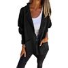 Generico Gilet Donna Lungo Cappottino Donna Invernale Cardigan aperto davanti da, cappotto autunnale, manica lunga, leggero, elegante, giacca da Piumini 100 Grammi Giacca (Black, L)