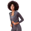 FOCENZA Felpa Donna con Zip Senza Cappuccio Microfibra | Ideale per Sport | Felpa Elasticizzata e Traspirante | Made in Italy