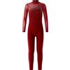 Kaerm Body da Ginnastica Artistica Ragazza con Strass Tuta Intera 1 Pezzo Bodysuit da Ballo Pattinaggio Costume di Danza Leotards Fitness Dancewear