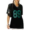 Cusghjbsg - Maglietta da donna per basket estiva a maniche corte con scollo a V, stampa con numeri, oversize, jersey ampio, pullover da strada, Nero C, M
