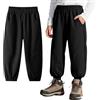Domueay Pantaloni Softshell Foderato in Pile per Bambini, Impermeabili Antivento Inverno Termici Ragazzi Pantalone per Trekking Hiking Pioggia Montagna Escursionismo, 12-13 Anni, Nero