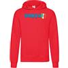 Settantallora - Felpa Cappuccio Uomo Rosso Maglia celebrativa Napoli Campione d'Italia 2023 - Frase Simpatica Ricominciamo da Tre Taglia S
