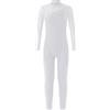 iEFiEL Tuta da Pattinaggio Artistica per Bambina Tuta Intera da Ginnastica Ragazza Ballerina Leotards Balletto Strass Jumpsuit da Ballo Dancewear Spettacolo Bianco 13-14 Anni