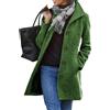 Generic Cappotto invernale da donna, casual, spesso, in misto lana, con collo alto, lungo e alla moda