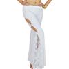 Astage Donna Lace Side Split Abbigliamento Sportivo Pantaloni India Danza Arabo Bianca