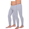 BestSale247 - Biancheria termica da sci, calzamaglia e maglietta intima da uomo, in cotone, confezione da 2 pezzi, grigio., XL