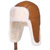 MGGMOKAY Unisex Cappello da Aviatore Cappelli,Russo Cappello con Paraorecchie,Pelliccia Berretto Antivento Invernale,Cammello,S