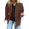 DUHGBNE Trench Donna Autunnale Giacca in Pelle Scamosciata, Giacca da Esterno Marrone in Similpelle, Autunno 2025, Trendy, Oversize Tailleur Eleganti Donna Lunga Autunnale Bici Città