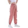 Rolanko Pantaloni Hip Hop per Ragazze, Pantaloni Cargo Elasticizzati per Bambini Jogger per Streetwear e Danza