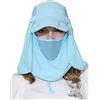 WANYING Unisex Cappello Safari Cappello da Sole con Protezione del Collo Anti UV Berretto di Baseball per Accamparsi All'aperto - Turchese