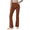 Nina Carter J221 Pantaloni da donna a vita alta bootcut stretch in velluto a coste vellutato stile vintage a zampa cordjeans, L