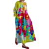 Generico Abiti Donna Estivi Cotone Lino Comodo Lungo Casual Vestiti Estivi Larghe Boho Elegante Abiti in Lino Vintage Elasticizzato Vacanza Vestito Boho Spiaggia Primavera Taglie Forti Abito da Spiaggia