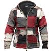 SHOPOHOLIC FASHION Giacca Invernale in Lana Patchwork Hippie da Uomo