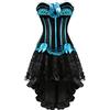 Hengzhifeng Corsetto Pirata Donna con Gonna in Tulle Gotico XS Turchese