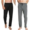 FGFD&OU Pantaloni Sportivi Uomo Cotone Pantaloni Lunghi da Umom Joggers Slim Fit Pantaloni Tuta Palestra Running Fitness Pants con Tasche per L'Estate Inverno (Two-Nero+Grigio Profondo, M)