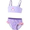 Hello Kitty Kuromi Bikini da Ragazze, Costume da Bagno a Due Pezzi con Glitter per Bambina, Taglie 4 a 10 Anni (IT, età, 6 Anni, Regular, Multicolore)