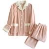 Generic Pigiama invernale da donna, set in pile, pigiama da notte, set da donna a maniche lunghe, taglia grande, outfit estivo per donne di piccola statura, pantaloncini da pigiama, set di pigiami, set di