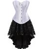 Hengzhifeng Corsetto Elegante Raso Donna con Gonna in Tulle XXL Bianco
