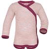 Engel Body avvolgente a maniche lunghe, naturale, lana (kbT) seta, naturale/orchidea, 74/80 cm