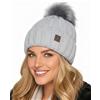 Baesics Berretto invernale da uomo e da donna, in pelliccia sintetica | Con morbido pompon e morbida fodera in pile. Dimensioni: circa 54-58 cm, maglia dall'UE. Caldo per autunno, inverno e come