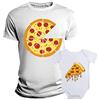 Overthetee Set T-Shirt Neonato per Uso Quotidiano Diurno Coordinato Pizza Lover papà e Figlio Neonato | Abbigliamento Divertente Padre Figlio | Regalo Festa del papà