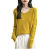 Chanyarn Maglione da Donna 100% Lana Merino con Scollo a V 2025 Casual a Maniche Lunghe Senza Cuciture Maglia Maglione