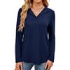 Neineiwu Polo da donna, a maniche corte, con scollo a V, estiva, A01 blu scuro, S