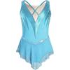 TiaoBug Body da Danza Classica Bambina Abito da Pattinaggio Artistico Senza Maniche Balletto Leotards Body Ginnastica Artistica Costume da Ballo Lirico Contemporaneo Blu verde 13-14 anni