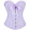 Lggwunsi Corsetto Donna - Elastico Vintage Corsetti Top Floreale Up Satin Bustino Corsetto con Coulisse Push Up Corpetto per Festival e Cosplay,Viola,S