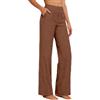 Generico Pantaloni Donna Estivi In Cotone - E Lino Eleganti Elastico Vita Alta Pantaloni Donna Larghi Curvy Leggeri E Comodi a Gamba Larga Casual Yoga Pantalone Gamba Dritta Con Tasche Per Busine Ufficio
