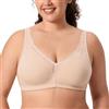 DELIMIRA Donna Reggiseno Cotone Senza Ferretto | Copertura Totale, Comodo, Morbido, Senza Imbottitura, Taglie Forti