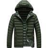 Generic Giacca tipo parka da uomo, leggera, trapuntata, con cappuccio, invernale, calda, con cappello staccabile, piumino di dimensioni maggiori, resistente all'acqua, in piuma, Verde, 8XL