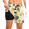 HLVEXH Costume da Bagno Uomo con Slip Interno in Rete e Tre Tasche | Pantaloncini da spiaggia da uomo con fodera in rete per spiaggia e piscina con tessuto leggero, elastico in vita e pratiche