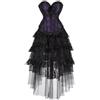 Hengzhifeng Corsetto Burlesque e Tull Gonna Costume Carnevale Medievale Donna (EUR 36-38,Viola)