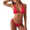 JFan Costumi da Bagno Donna Bikini Donna Swimwear Sexy Imbottito Push-Up Estivo da Donna,rosso M