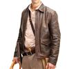 Jorde Calf Raiders of The Lost Ark Indiana Harrison Jones - Bomber vintage marrone da uomo in vera pelle | Giacca da uomo in pelle invecchiata Indiana Adventure, D2., XX-Large