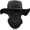 ehsbuy Cappello Mimetico Pescatore Tesa Large Safari Traspirante Boonie Hat Scaldacollo Tattica Mimetica Vegetata per Uomo Pesca Cacca Jungle Paintball CS