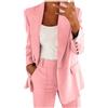 Generico Tailleur Donna da Ufficio Eleganti Completo da Lavoro in Due Pezzi Taglie Forti Set Blazer Manica Lunga Bottone Aperto Pantaloni e Giacca Cappotti Casual Business per Business E Matrimoni